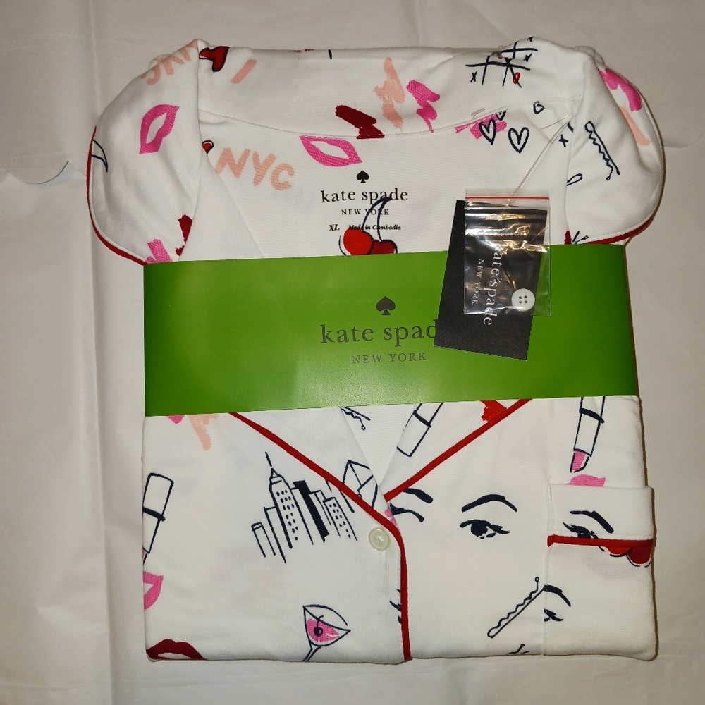 💲SOLD💲 Kate Spade With Love Long PJ Set Pajamas KS92784TF - Picture 2 of 12